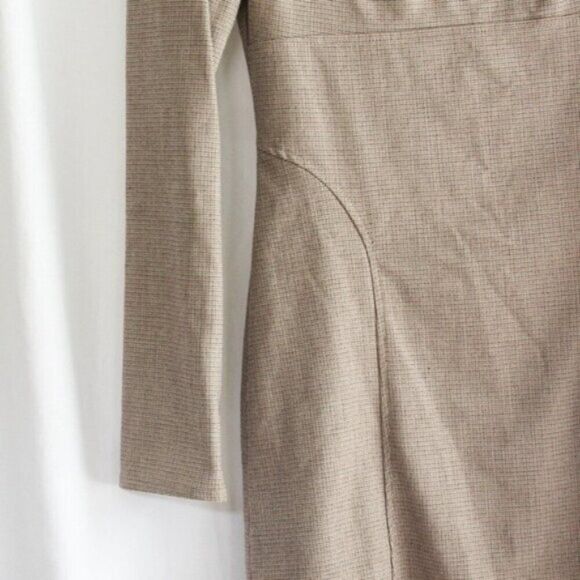 NWOT Zara Blogger Favorite Square Neck Houndstooth Long Sleeve Mini Dress Medium - Picture 6 of 9